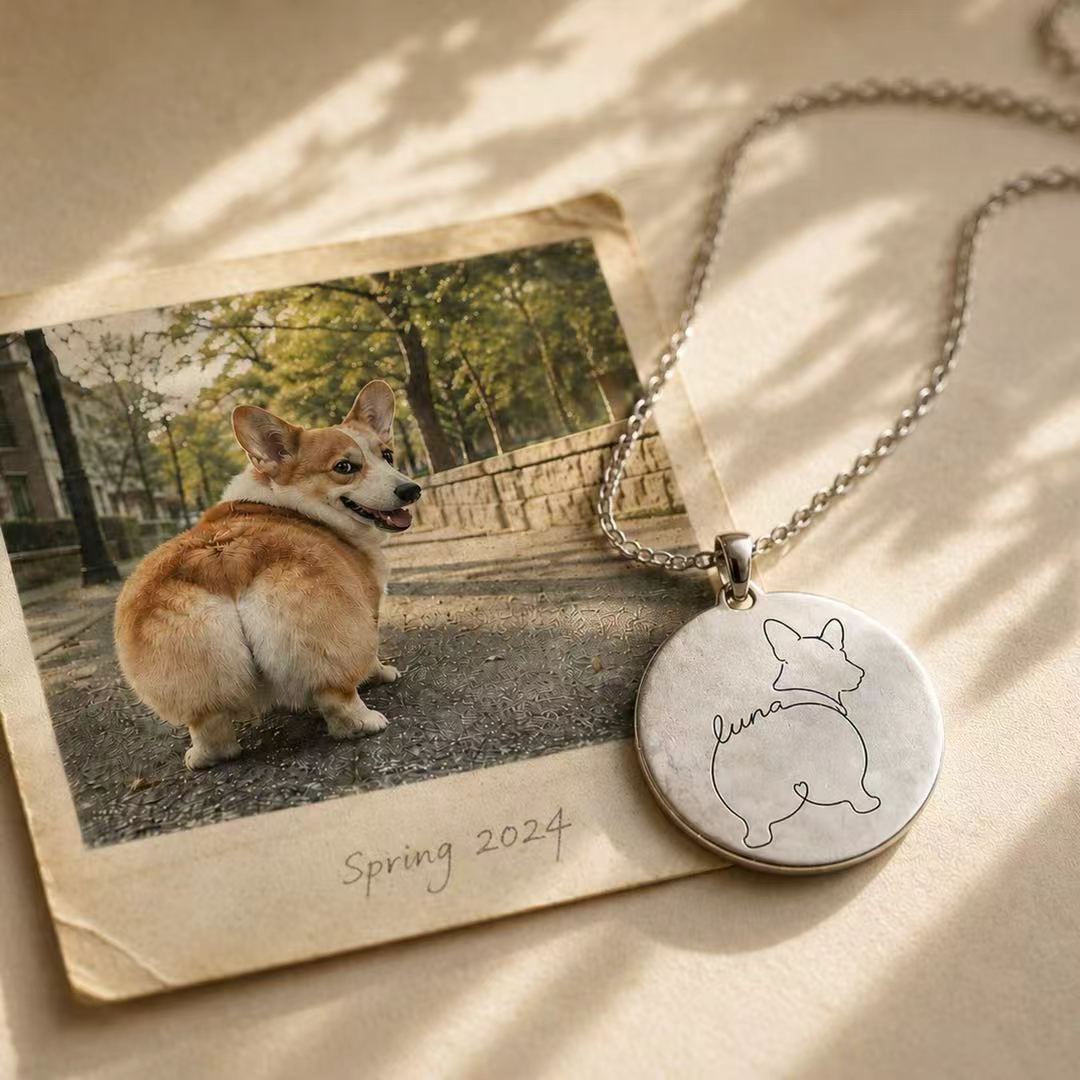 Custom Line Art Necklace | Personalized Pet & Family Keepsake - LUNÉRA